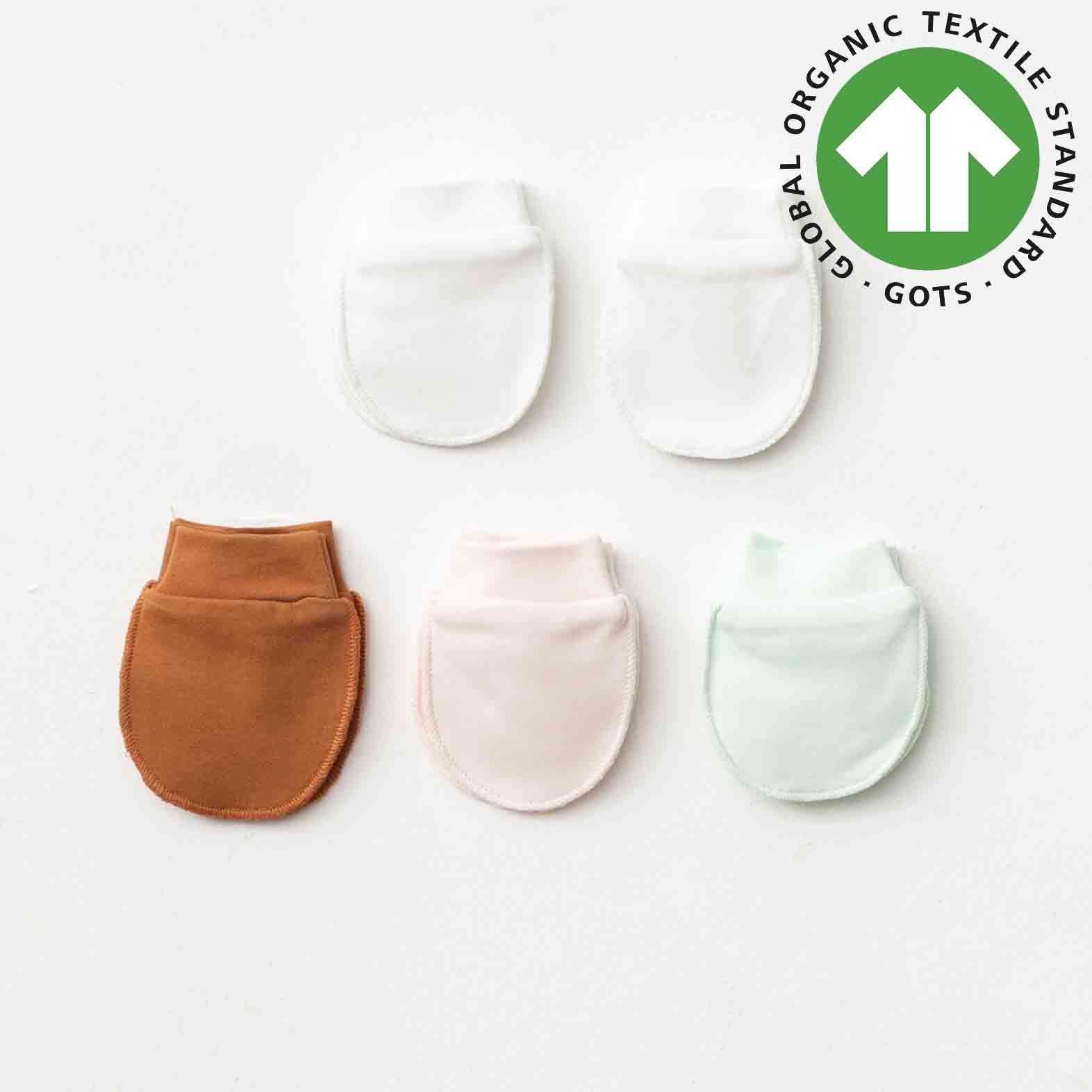 Organic 5 Pieces Baby Mittens