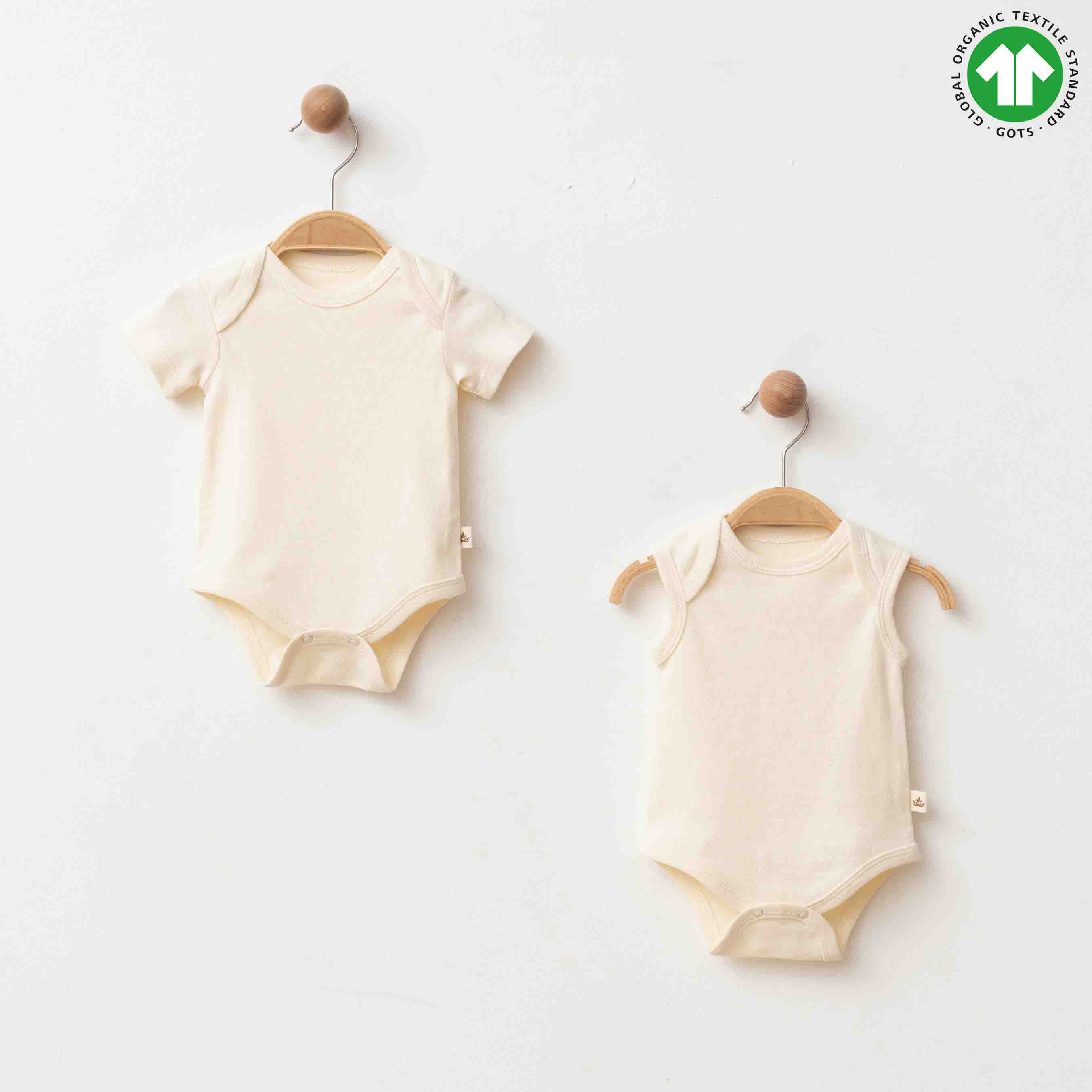 ESL-2298 Organic Cream 2 Pieces Bodysuits
